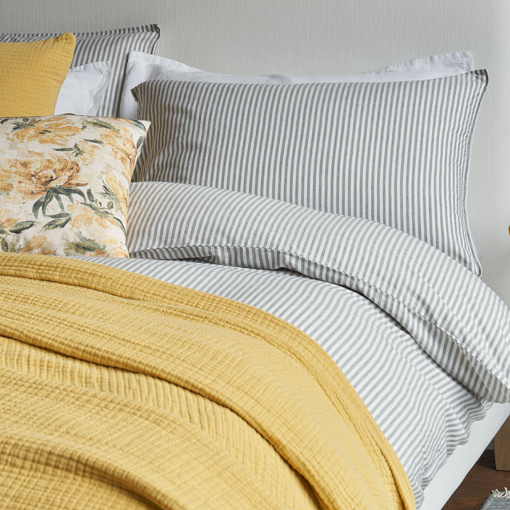 Jasper Cashmere Stripe Bed Linen | Feather & Black