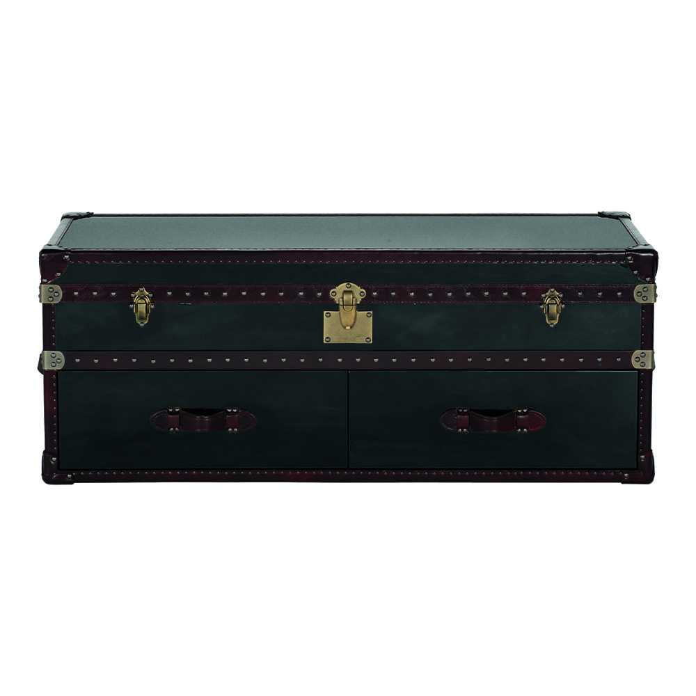 Chicago End of Bed Metal Trunk | Feather & Black - Chicago End of Bed Black Stainless Steel Trunk