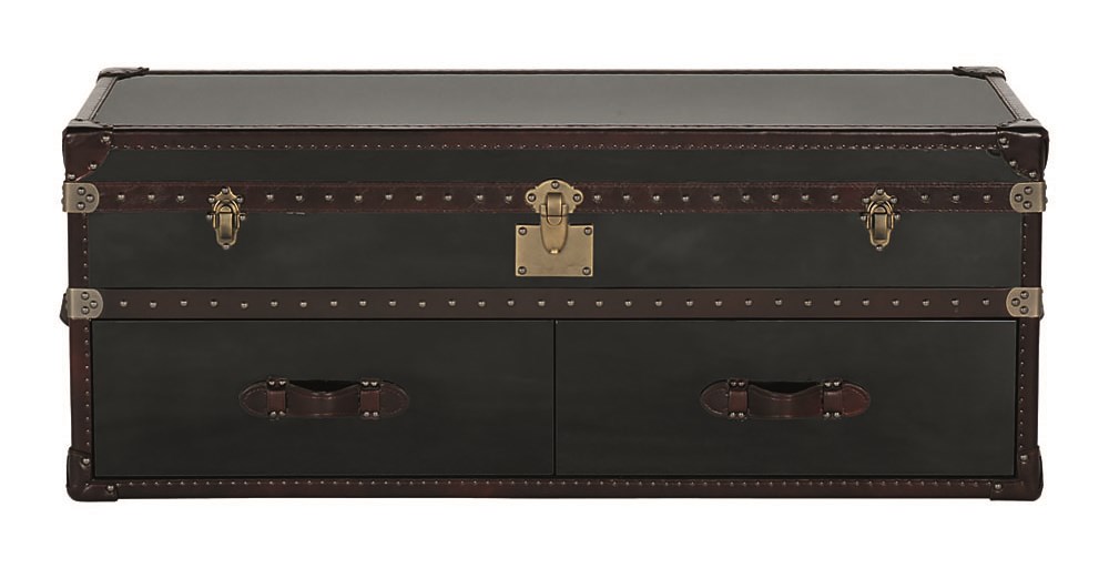 Chicago End of Bed Stainless Steel Trunk | Feather & Black - Chicago End of Bed Black Stainless Steel Trunk